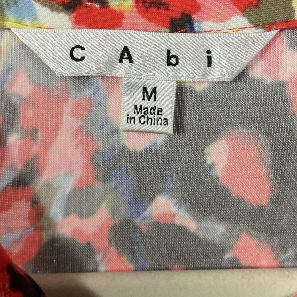 CAbi Watercolor Jersey Knit Shirt Dress, Blue, Pink, White, Gray, Size Medium - Picture 10 of 15